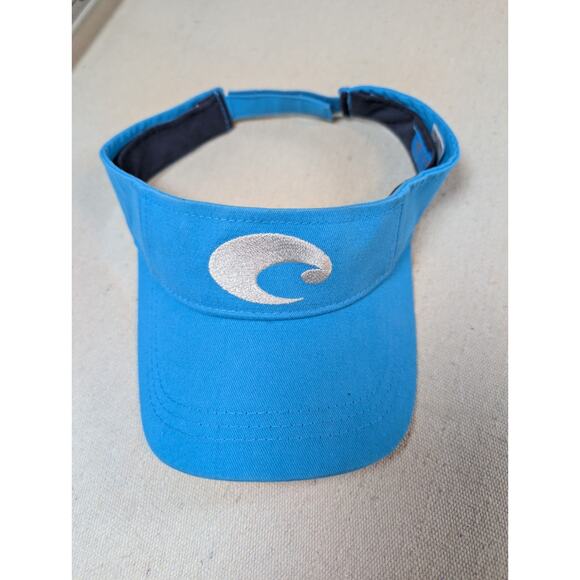 Costa Del Mar Blue Embroidered Logo Strapback Visor Cap Hat Golf Beach Sun Visor - Picture 3 of 7